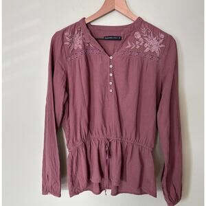 Abercrombie & Fitch Long Sleeve Peplum Top, Medium Peasant Boho